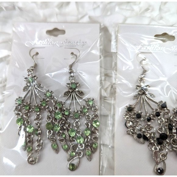 6 Assorted rhinestone dangle earrings NEW - Picture 3 of 10